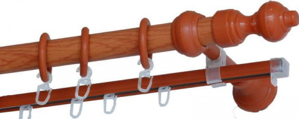 Карниз мод.6 двойной 1.80м цвет вишня 180267