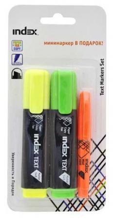 Набор текстмаркеров 3цв INDEX IMH545/2P