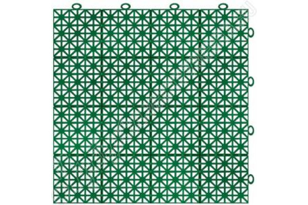 Покрытие садовое модульное, 300 х 300 мм (11шт=1кв.м), зеленое  77492
