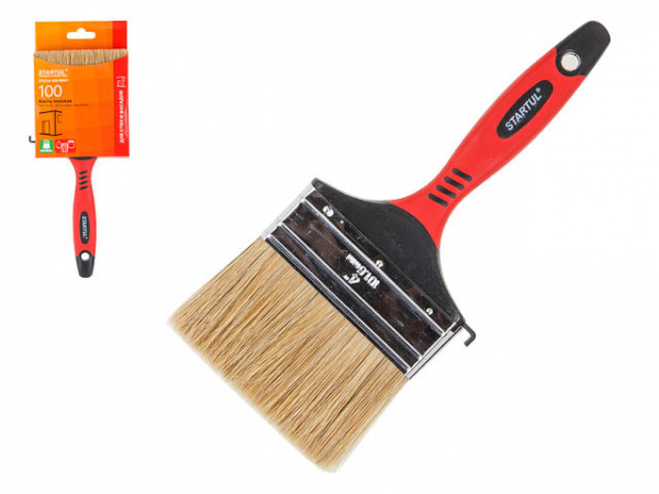Кисть плоская 4"-100мм натур. щетина (стены, фасады) STARTUL PROFI/ST0114-100