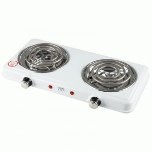 Электроплитка HOMESTAR HS-1109, 2 конфорки, спираль (ТЭН) 1кВт+1кВт, белая 104912