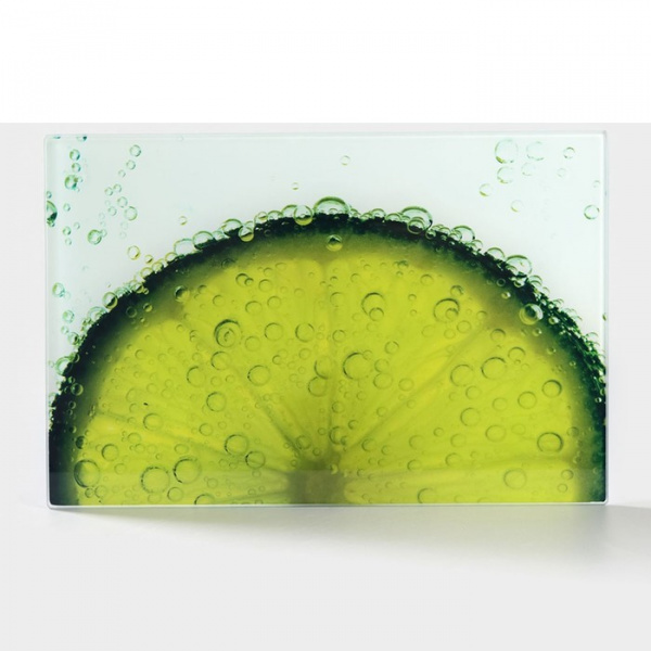 Доска разделочная стеклянная «Сочный лайм», 30×20 см /3259609