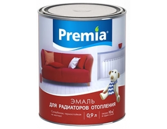 Эмаль для радиаторов полуматовая белая 0,9кг Premia
