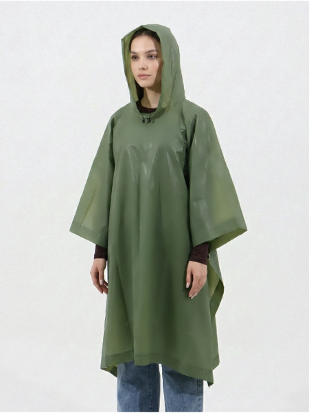 Дождевик - пончо, взрослый, размер универсальный, ЭВА матовая 160 г, зелёный/10499648