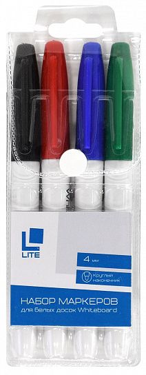 Набор маркеров для досок LITE, 4 мм, ассорти, круглый /186721