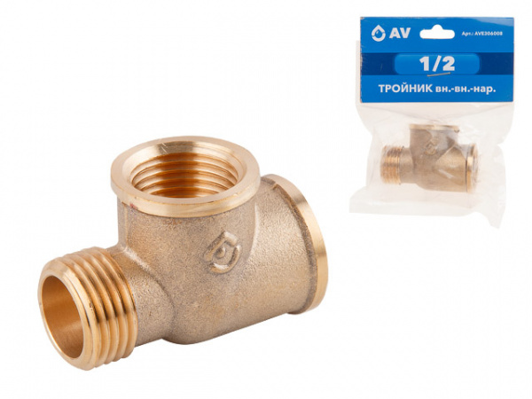 Тройник вн.-вн.-нар. 1/2 VALTEK