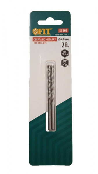 Сверла по металлу HSS в блистере 4,0 мм ( 2 шт.)/33808