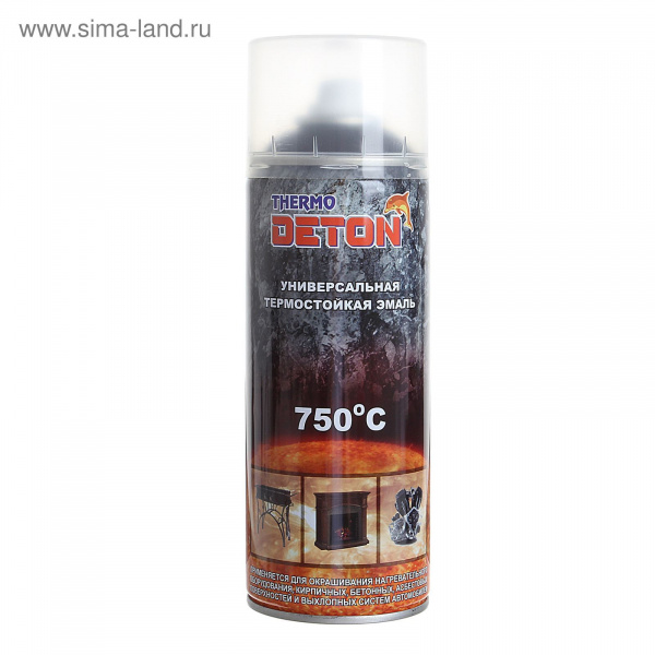 Эмаль термостойкая черная "Deton", аэрозоль 520мл   1521813