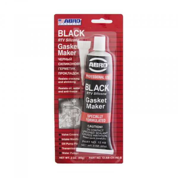 Герметик прокладок ABRO MASTERS черный, силиконовый, 85 г, 12-AB-CH-RE-S/ 3142523