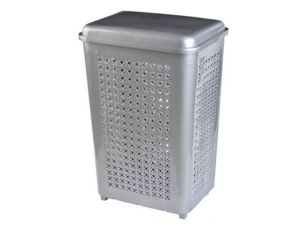 Корзина для белья с крышкой 80 л., POBEDA (цвета в ассортименте) (P1KV001)