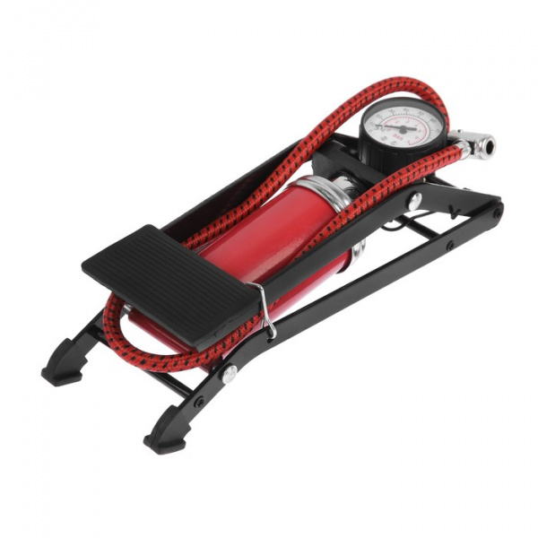 Насос ножной TORSO с манометром, 1 цилиндр, усиленный /860533