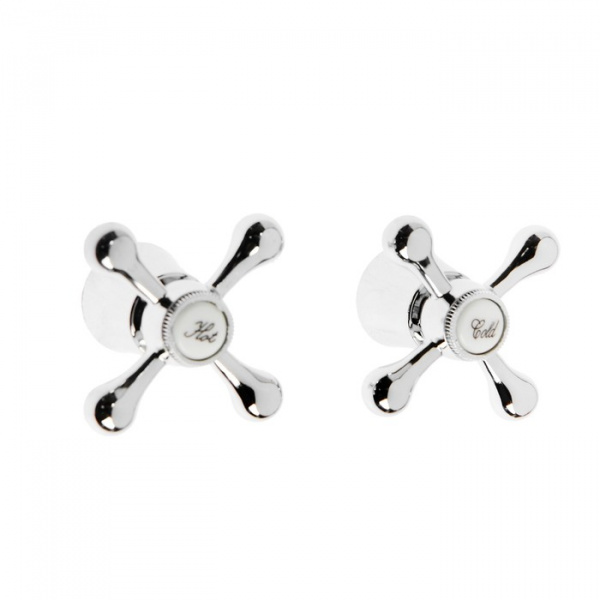 Маховик для смесителя ZEIN Z201, крест, для кран-букс со штоком на 24 шлица, цинк,цвет хром /5149011