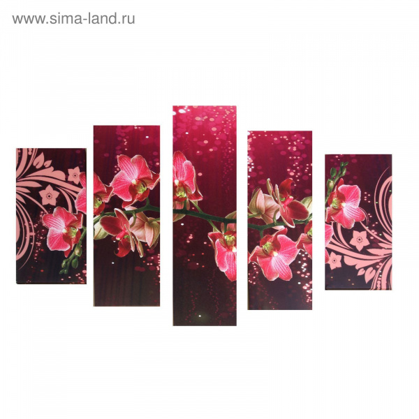 Модульная картина "Загадочная орхидея" 75*135см 1138385