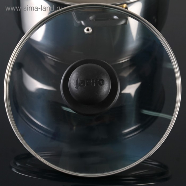 Крышка для сковороды и кастрюли стеклянная, d=22 см, с пластиковой ручкой/1099719