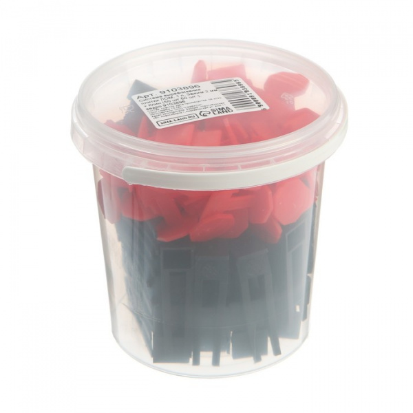 Система выравнивания плитки ЛОМ, 1 л, Зажим 2 мм + Клин (50 шт./50 шт.), ведро/9103896