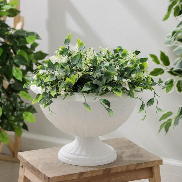 Кашпо уличное на ножке «Джулия», 8 л, цвет белый/577728