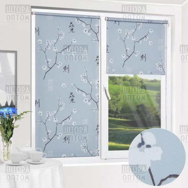 Рулонная штора Япония серый 040х175 /8913