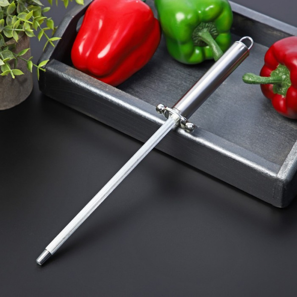 Мусат Доляна «Металлик», 29 см, круглое сечение, цвет серебряный/4474198