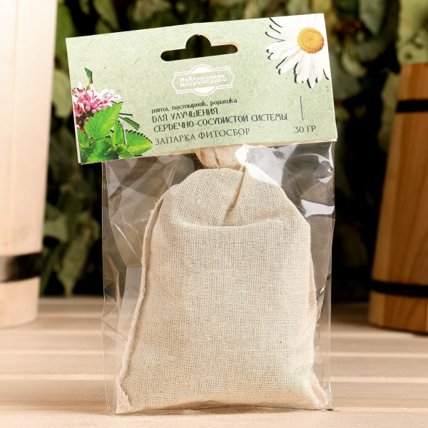 Запарка фитосбор "Для улучшения сердечно-сосудистой системы" мята, пустырник, ромашка 30г /3036247