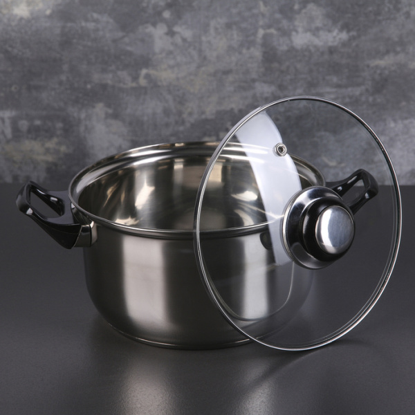 Кастрюля 2,2 л "Черная ночь" со стеклянной крышкой 113309