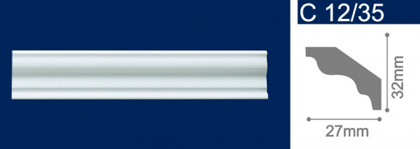 Плинтус потолочный экструдированный С12/35 2м