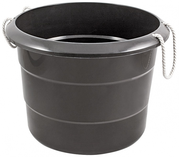 Ведро строительное пластиковое для переноски раствора, усиленные стенки, канатные ручки 40 л/04100