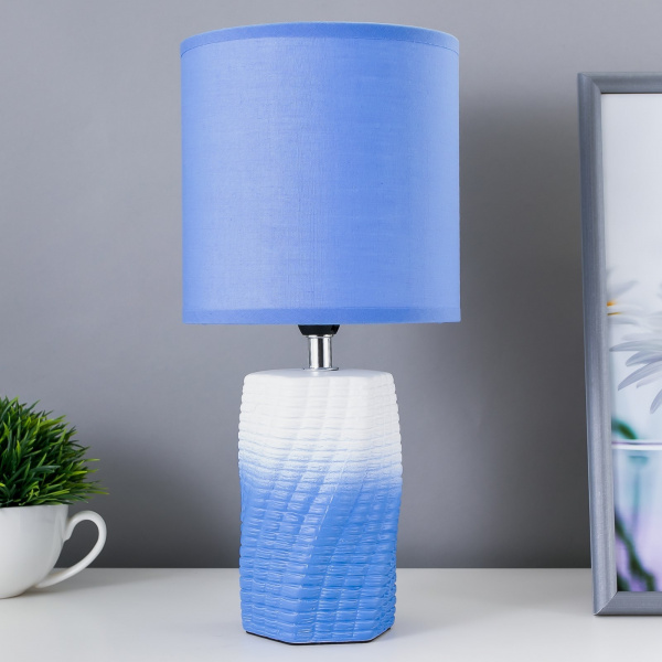 Настольная лампа бело-синий 15х15х31 см /6249043