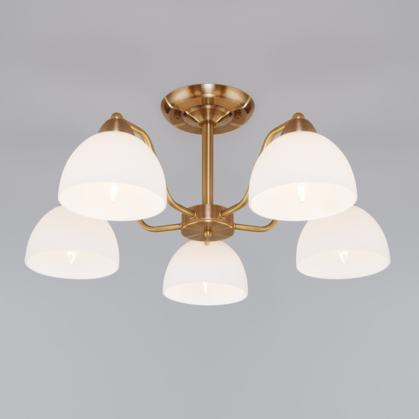 Потолочная люстра со стеклянными плафонами 30172/5 античная бронза