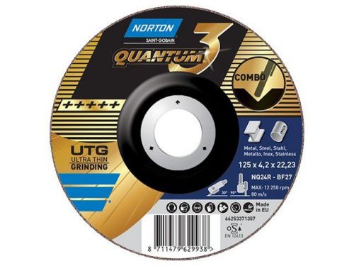 Круг обдирочный 125х4.2x22.2 мм для металлу и нерж. ст. QUANTUM 3 KOMBO NORTON