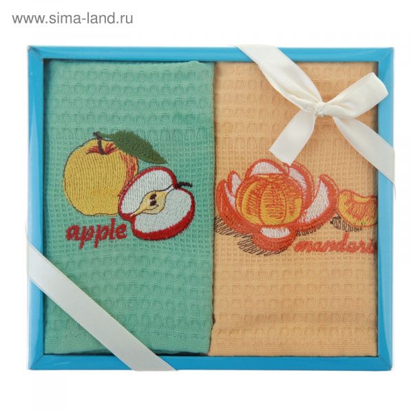 Набор кухонных полотенец NILTEKS 50*70см-2шт гол (вафля) 145131