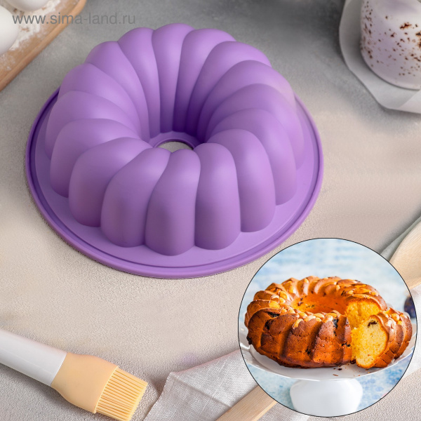 Форма для выпечки «Немецкий кекс. Завиток», 20×6 см, цвет МИКС /4325813