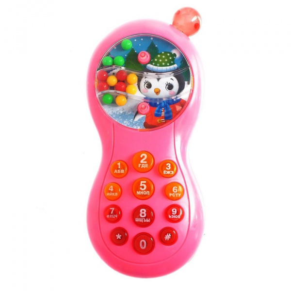 Музыкальный телефон «Новый год в лесу», свет,звук, МИКС, в ПАКЕТЕ/7728939