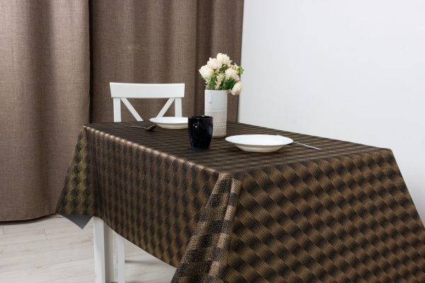 КЛЕЁНКА PU SHINE, 140 СМ., 494-3, ШАХМАТЫ НА ЧЕРНОМ	