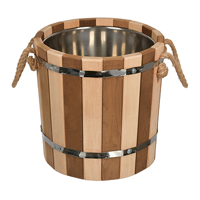 Запарник 8 л. "Контраст" с нержавеющей вставкой, липа, "Таёжный" "Банные штучки"/31080