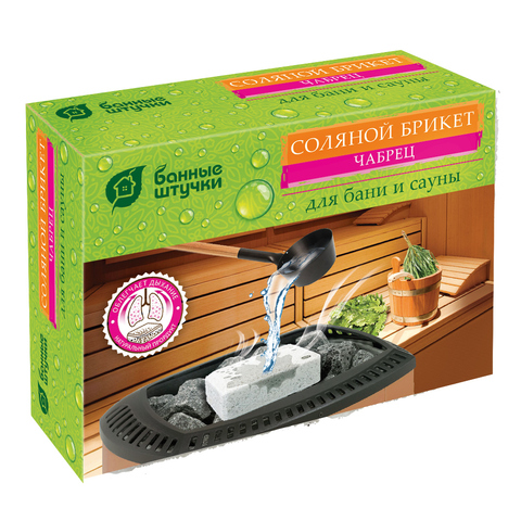 Соляной брикет с травами "Чабрец", 1300 г /32403