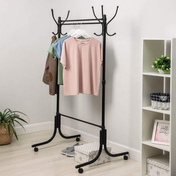 Стойка для одежды 116×76,5×174 см, цвет чёрный /4246710