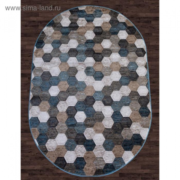 Ковёр овальный Matrix d579, размер 80x150 см, цвет beige-blue/5473945