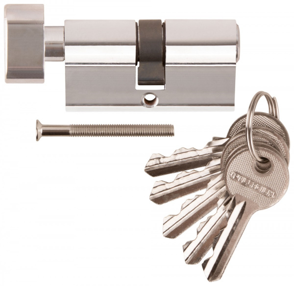 Цилиндровый механизм "PALLADIUM" 70 мм, ключ-завертка, хром/110701