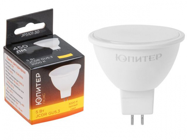 Лампа светодиодная JCDR 7 Вт 230В GU5.3 5000К ЮПИТЕР ЛЮКС (JP5101-51)