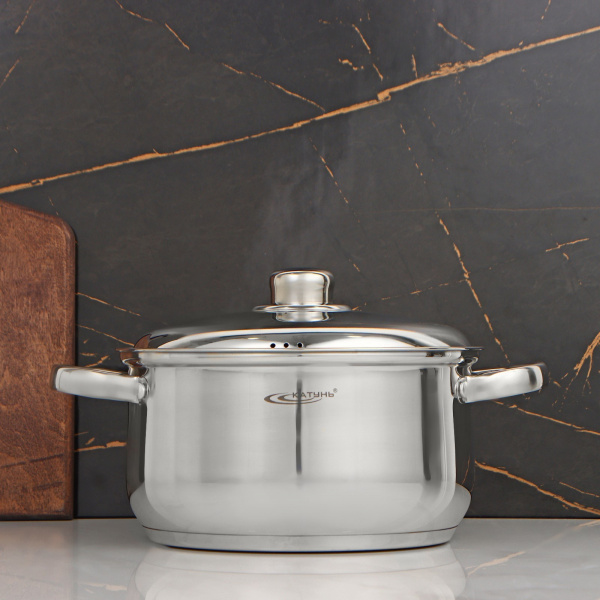 Кастрюля «Гретта», 4,5 л, d=22 см, металл. крышка /504083