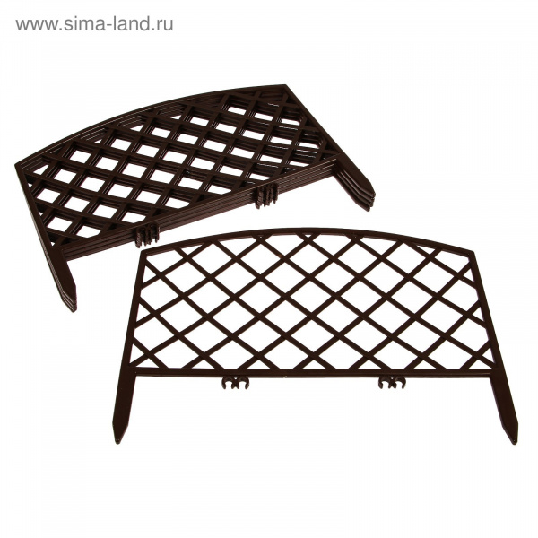 Ограждение 35  х220 см, 5 секций, пластик, шоколадное, "ROMANIKA" "Greengo" 3338436