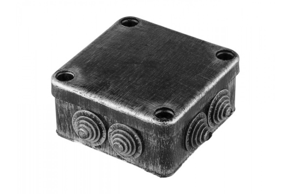 Коробка распаячная ОП 95х95х45мм, серебро, 7 мембр. вх. IP44 ЮПИТЕР/JP7113-26