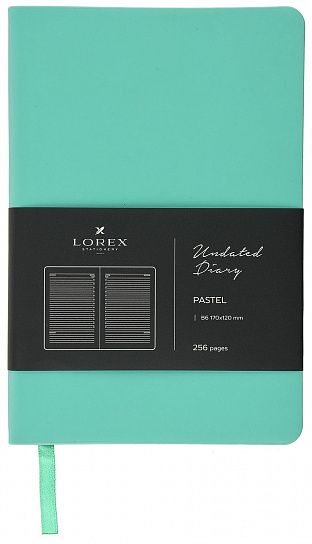 Ежедневник B6 недатированный LOREX PASTEL 128 листов мягкая обложка soft touch бирюзовый /218390