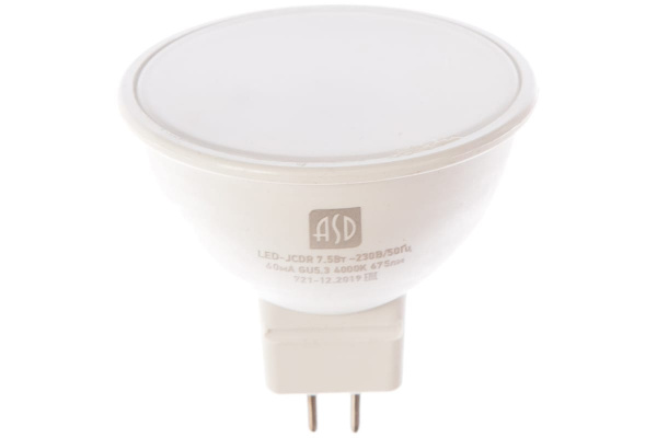 Лампа 3 Вт GU5.3 4000К ASD светодиодная