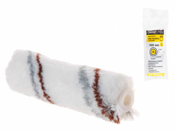 Мини-ролик "POLYACRYL" 15-100мм под ручку 6мм STARTUL MASTER (нанесение лаков на водной основе, поли