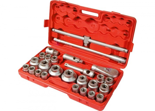 Набор торцевых головок, квадрат, 3/4"–1", головки 21 х 65 мм, 26 предм./13539