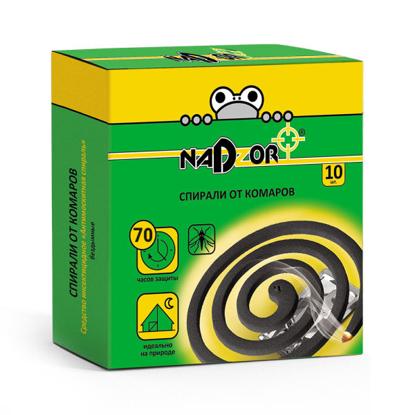 Спирали от комаров, чёрные, 10 шт, Nadzor