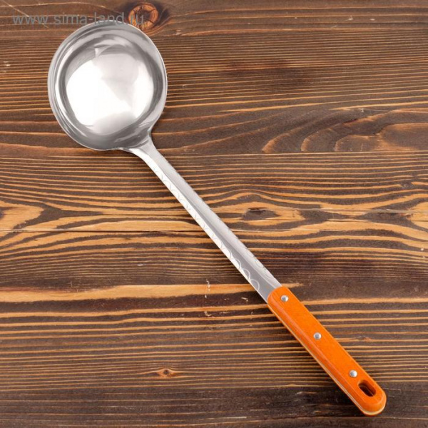 Поварешка для казана узбекская 42см, диаметр 12см с деревянной ручкой/5147854