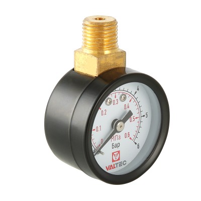 Манометр Ду 40 с верхним подключением , 1/4", 0-6 бар (для редуктора давления) VALTEC VT.TM40.VC.02