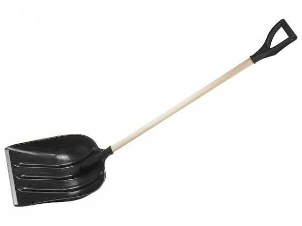 Лопата снеговая пластм. 395х520мм с дер.черенком STARTUL PROFI (ST9060-3)